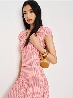 Reformation Dorothea Watermelon Check Gingham Two Piece Set